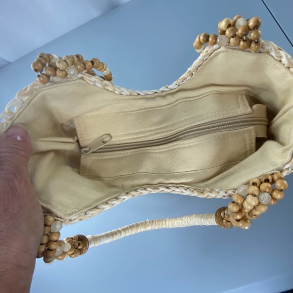 Cappelli straw rattan weaved beaded summer hobo bag - Picture 5 of 8